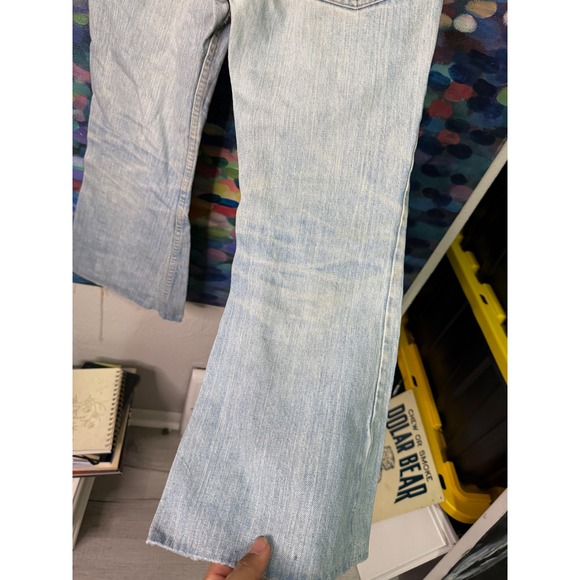 Vintage 70s Kids Levis Flare Jeans Light Wash Denim Bell Bottoms - Picture 7 of 8
